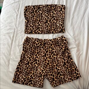 Two piece leopard print set